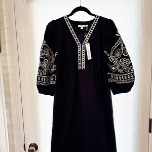 Chico's Black Embroidered Dress